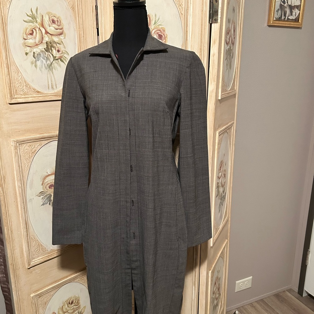 Phoebe Couture Gray Long Sleeve Dress